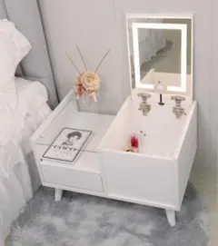 ホワイトドレッサー LEDミラー付き