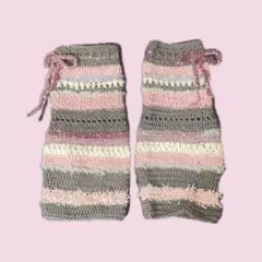 レッグウォーマー 編み物 ハンドメイド 平成ギャル 森ガール ピンク