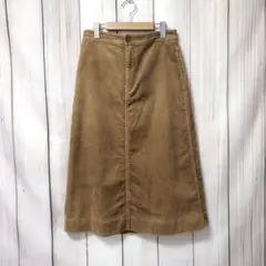 【UNIQLO】コーデュロイ Aラインスカート　キャメル　ミディ丈　Mサイズ