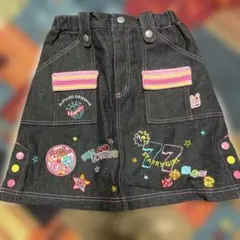 メゾピアノ 黒デニムスカート 120cm