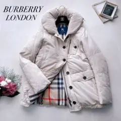 バーバリーロンドン✨ダウンジャケット メガチェック フード収納 2way 38