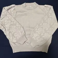 イッツデモ　長袖　レディース　ニット　花柄　パープル