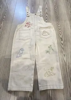 softcheese しまむら　刺繍　オーバーオール　ソフチー　サロペット