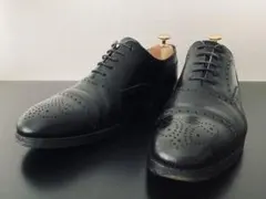 YANKO 革靴 7 1/2 黒 内羽根 ストレートチップ メダリオンのサムネイル