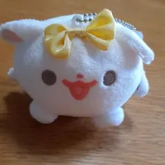 ポメラニアンもち 推し色リボン マスコットキーチェーン 　イエロー