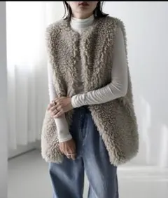 Bonjour Sagan プードルファーロングベスト