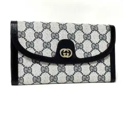 GUCCI オールドグッチ 長財布 ネイビー GG アクセサリーコレクション