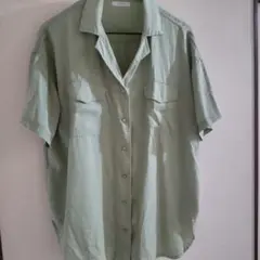 JEANASIS ミントグリーン とろみ 開襟シャツ 春夏 Fサイズ★美品