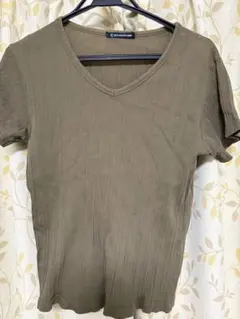 BEAUMONT CARR Vネック リブカットソー Lサイズ ブラック