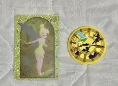 ディズニー　刺繍缶バッジ　ウエハースカード　ティンカーベル　ピーターパン