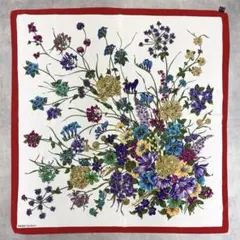 Pierre Balmain シルク　大判　スカーフ　花柄　バルマン　希少　レア