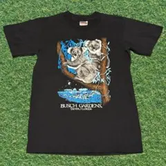 【USA製】90s ONEITA コアラ アニマル Tシャツ M 黒 シングル