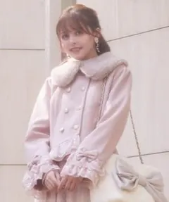 nogenki ショートダッフルファーコート ピンク - メルカリ