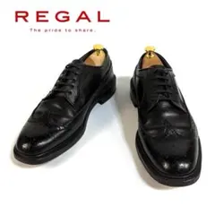 REGAL レザー 外羽根 ウイングチップ 革靴 105 シボ革 26cm