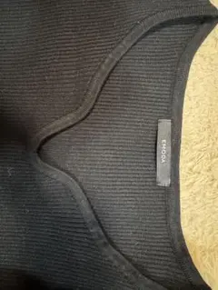 EMODA ブラック リブ編み 長袖セーター