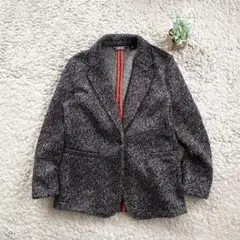 【LANDS'END】裏起毛ジャケット メランジ 飾りポケット コート ブラック