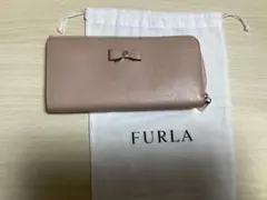 FURLA リボン付き長財布 くすみピンク