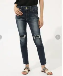 アズールバイマウジー リペアスキニーデニム S AZUL moussy