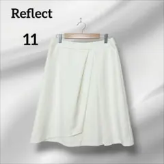 リフレクト　フレアスカート プリーツデザイン　ひざ丈　ホワイト　11