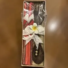 ランチョンマットセット 赤 茶 スプーン フォーク