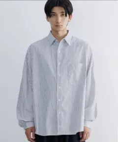SINSS Loose fit stripe shirt チャコール　M