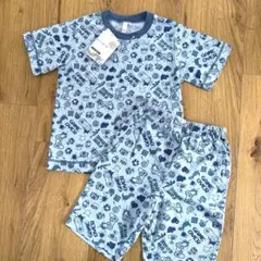 【新品タグ付】ゲーム柄　パジャマセット　半袖短パン　青　男の子110 綿