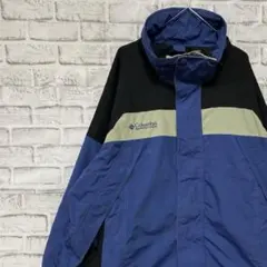 コロンビア　マウンテンパーカー　ブルーL ロゴ刺繍アウトドア0202