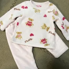 くまちゃん ピンク モコモコパジャマ ふわふわ 80サイズ