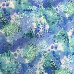 usコットンだったかな　生地幅×50cm 絵の具タッチ　海　青　緑