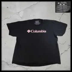 コロンビア ビッグロゴ プリント Tシャツ ブラック 黒 XL 古着 アウトドアのサムネイル