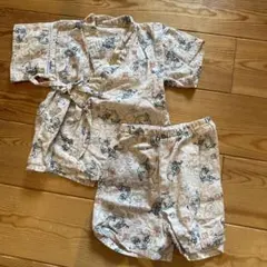 レトロ柄甚平80サイズ　ベージュ龍柄