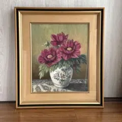 油彩画 バラの花束 金色フレーム 約42cm x 32cm バラの油彩画 金色フレーム - メルカリ