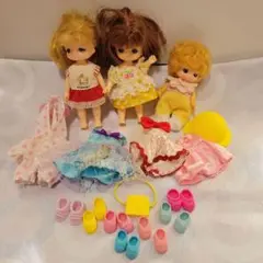 リカちゃんの妹 3体と衣装・靴など小物
