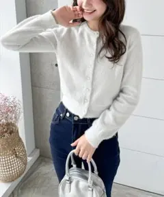 即発送❗️clear ホワイトボタンカーディガン 長袖