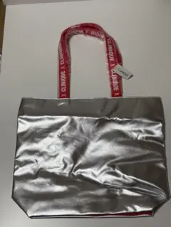 CLINIQUE トートバッグ シルバー レッドのサムネイル