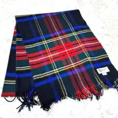 JOHNSTONS カシミア100 ストール　チェック　赤　青　大判