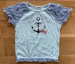 ポンポネット 半袖Ｔシャツ 130 pom ponette マリン 水色