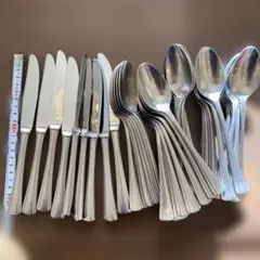 2 set, serving 2025 STOCKHOLM 90年代　イケア　スプーン　フォーク　ナイフ DATA ヴィンテージ　IKEA pieces, 12 walnut, カトラリー(スプーン等)