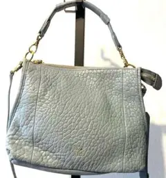 サザビー ブルーグレー レザー ツーウェイショルダーバッグ