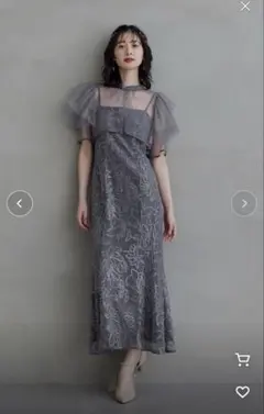 9月限定お値下げ】FRAY I.D シークインフラワーオフショルドレス 