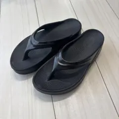 クロックス サンダル ジニー ミュール ウェッジソール 黒 W5 22cm