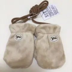新品未使用　タグ付き　ミキハウス　手袋　茶