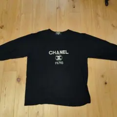 CHANEL シャネル　ロンT 長袖カットソー ロゴ刺繍　ブラック 2025年最新】CHANELロンTの人気アイテム - メルカリ