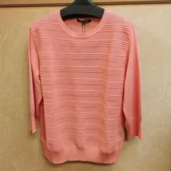 TRANS WORK ピンク 七袖ニット 40号
