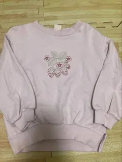 プティマイン　トレーナー　いちご刺繍　ピンク　110