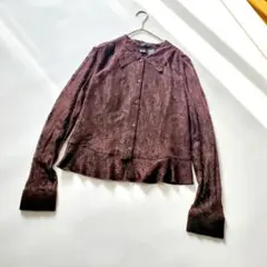 ヴィンテージ　レース　ブラウス　ブラウン