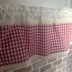 赤チェックカフェカーテン♡♡