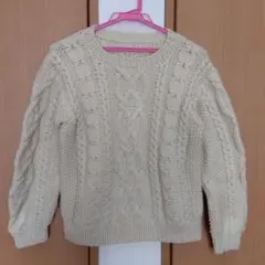 手編み ハンドメイド ケーブル編み セーター M位