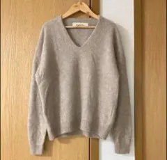 マリアプラス　カシミヤラクーン　 Vネックニット　プルオーバー