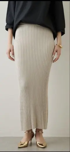 whim gazette☆ベージュ リブ編み ロングスカート　新品未使用 2025年最新】Whim Gazette レディース ロングスカートの人気アイテム